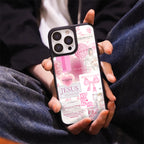 Pink and blue Jesus collage iPhone case