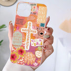 Yellow Jesus Cross Collage iPhone Case