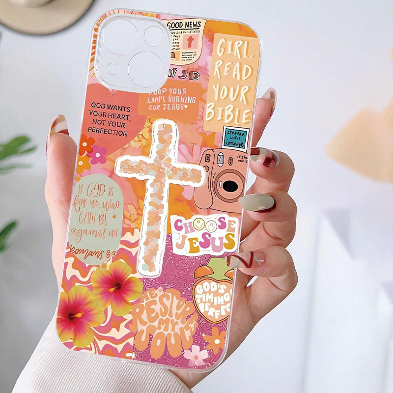 Yellow Jesus Cross Collage iPhone Case