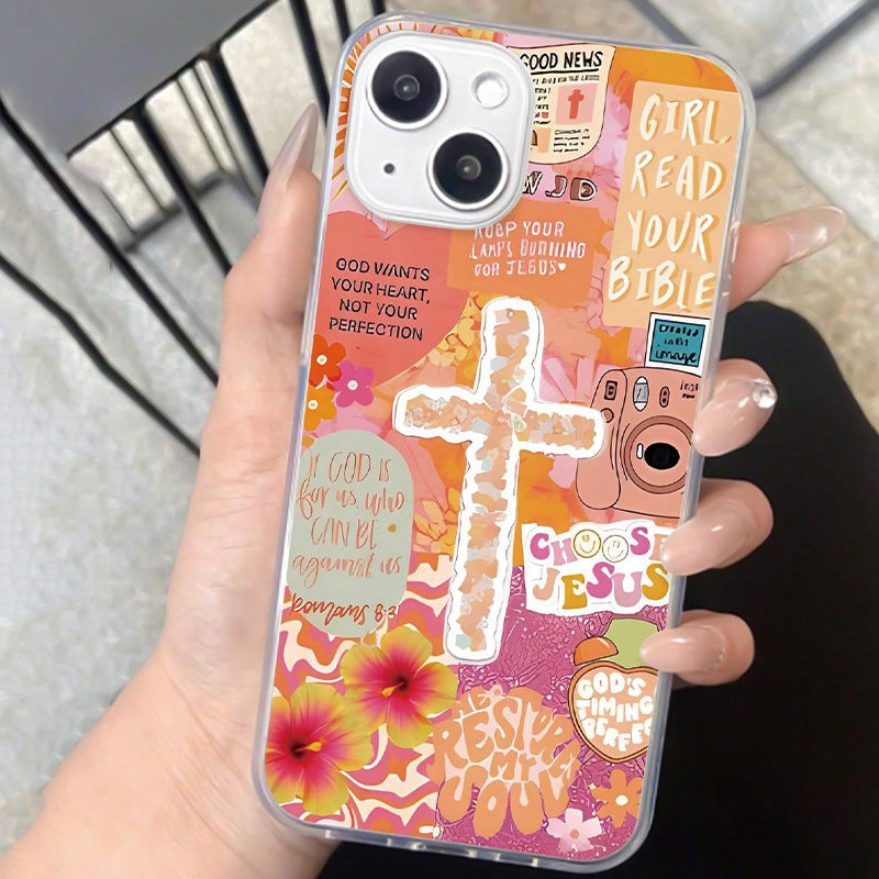 Yellow Jesus Cross Collage iPhone Case
