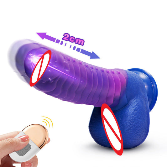 VICHEN-Telescopic Dildo Silicone Realistic Big Fake Penis Dildo Vibrator