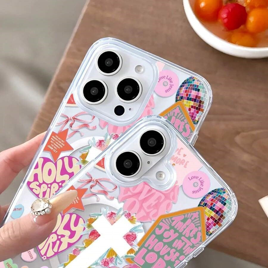 Pink Jesus Cross Collage iPhone Case