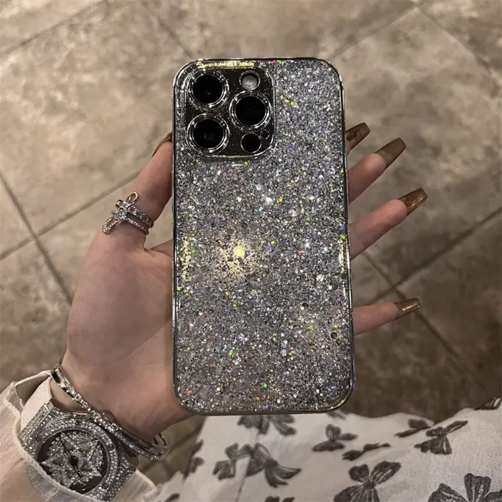 Sparkling silver personalized girls iPhone case