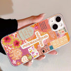 Yellow Jesus Cross Collage iPhone Case