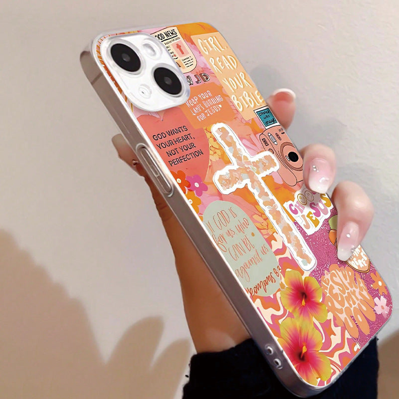 Yellow Jesus Cross Collage iPhone Case