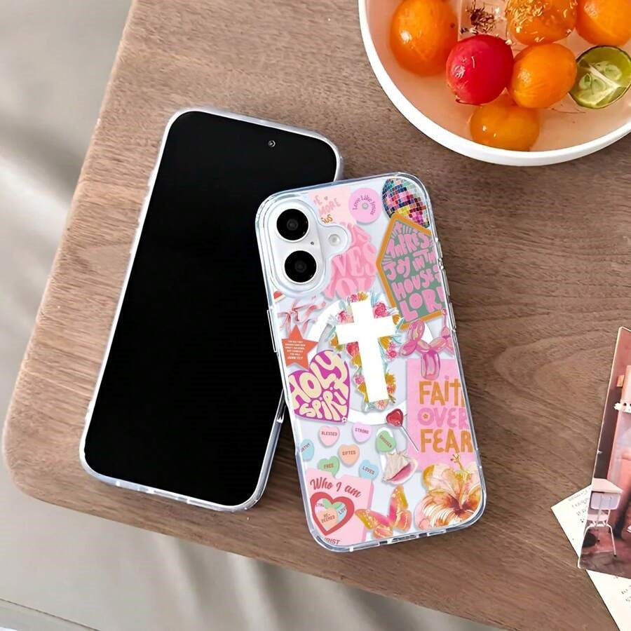 Pink Jesus Cross Collage iPhone Case