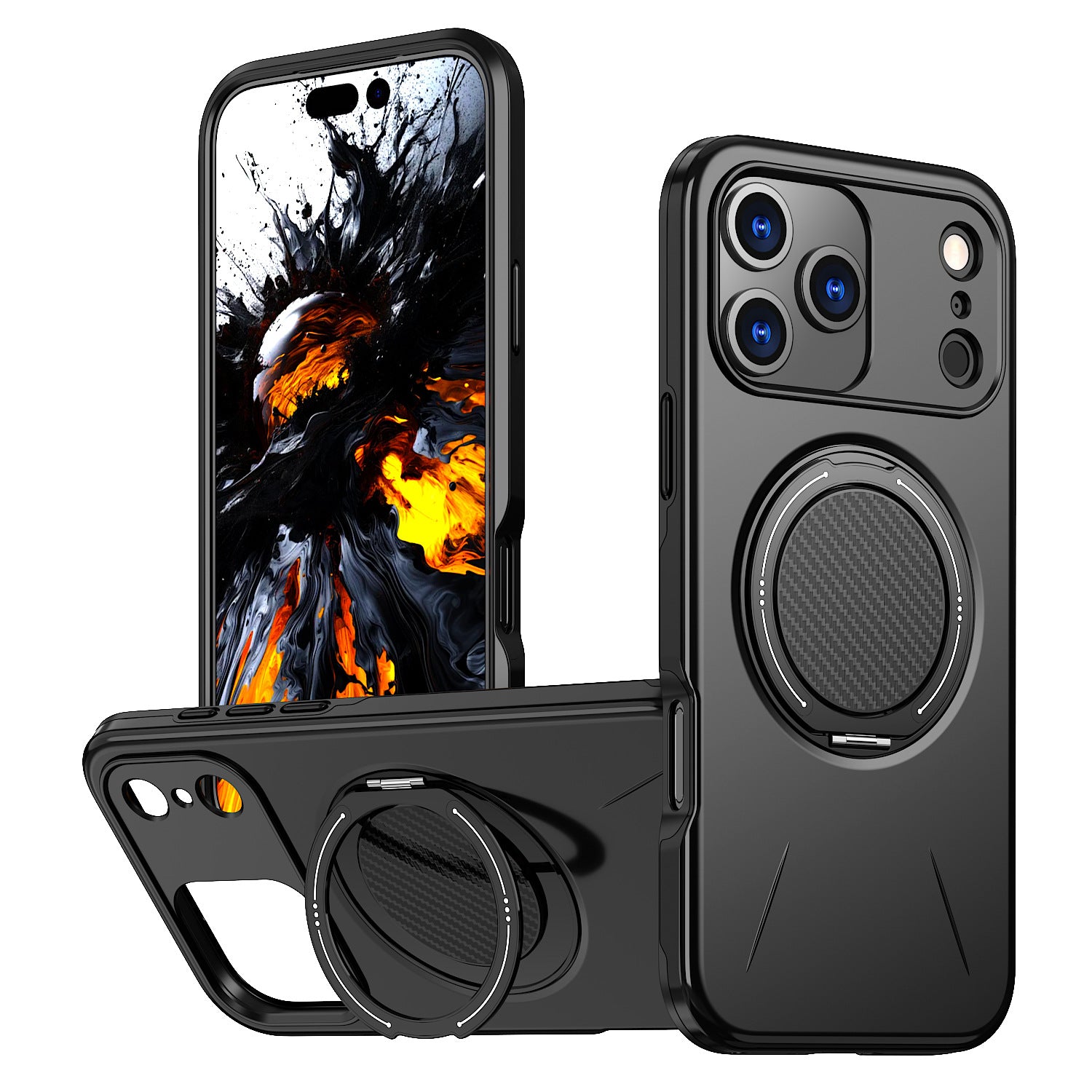 Suitable for iPhone17PROMAX mobile phone case car magnetic suction Apple 17 gear rotating bracket anti-fall shell