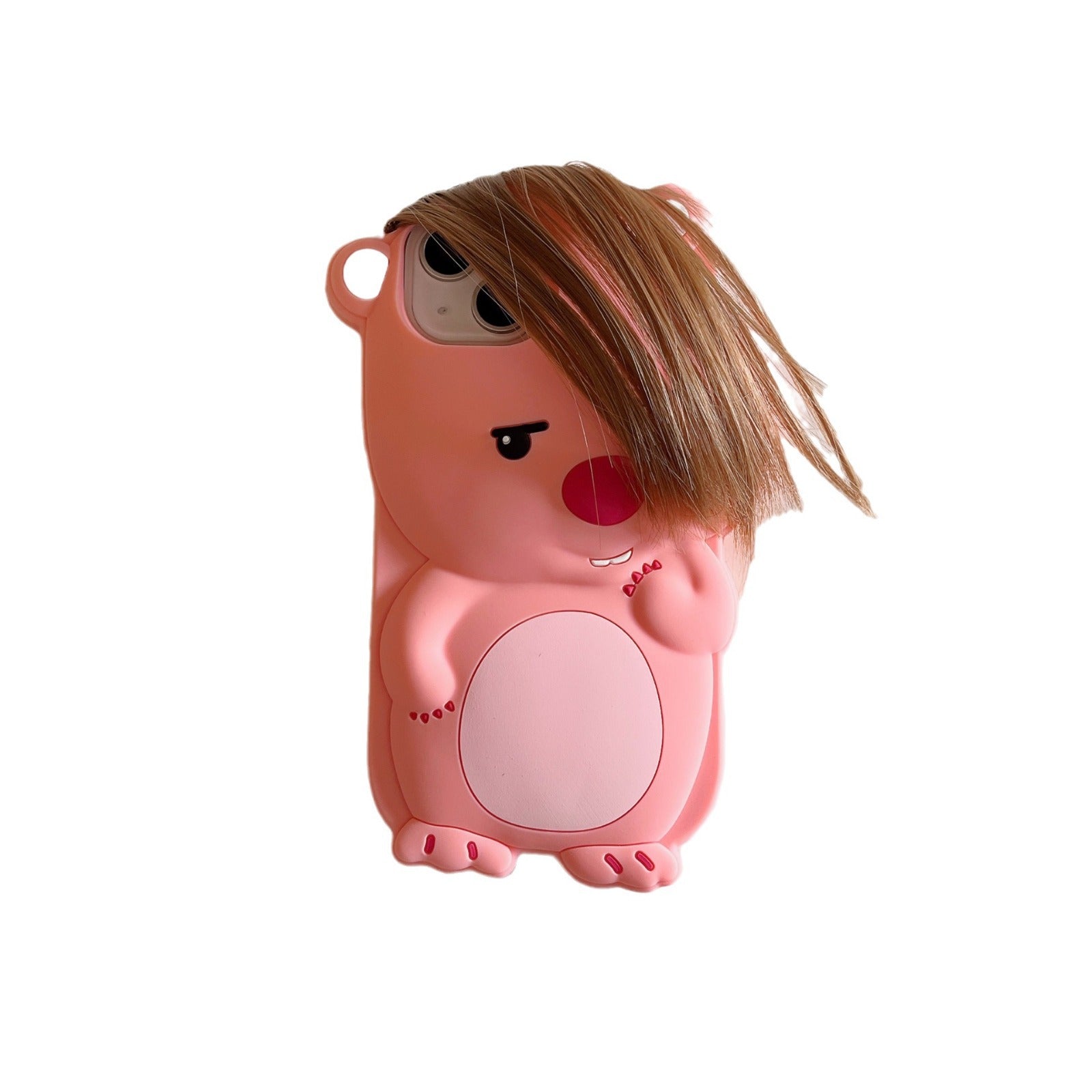 Pink Cute fox phone case with long bangs