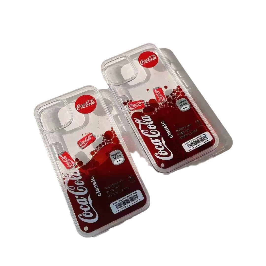 Coca-Cola liquid flowing personalized iPhone case