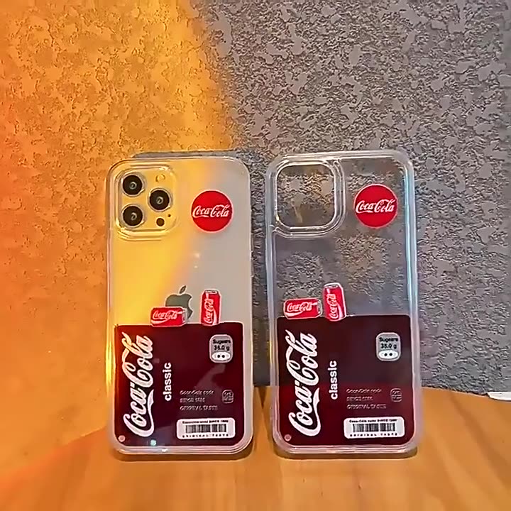 Coca-Cola liquid flowing personalized iPhone case