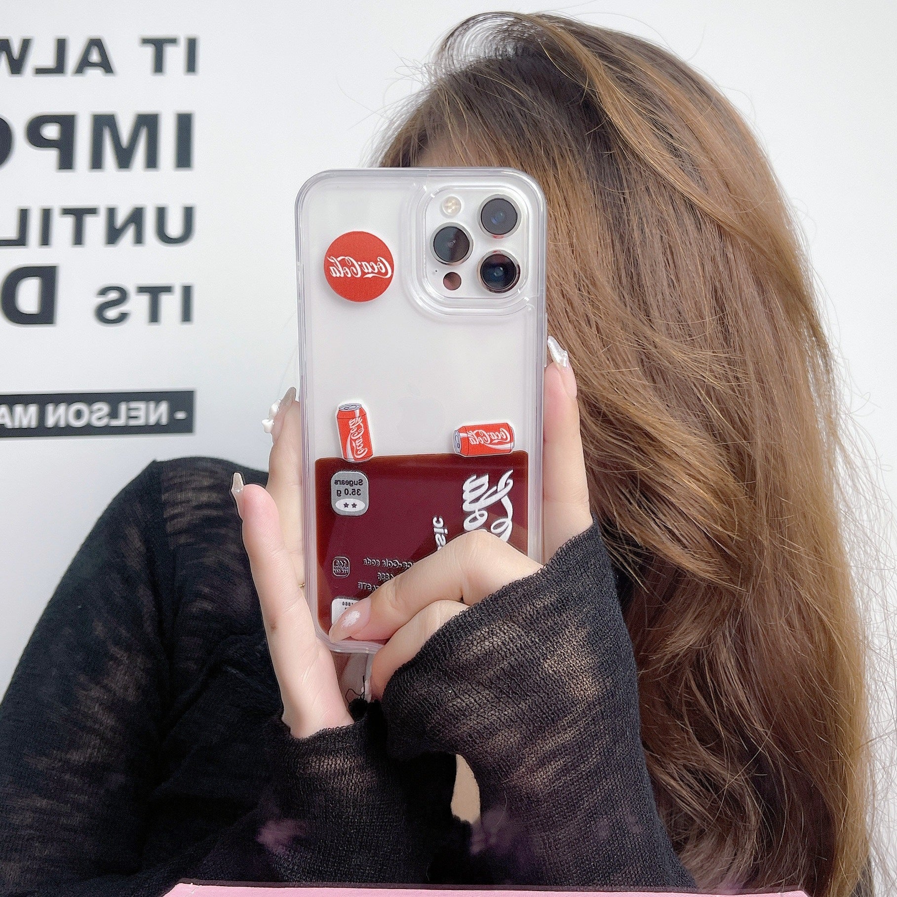 Coca-Cola liquid flowing personalized iPhone case