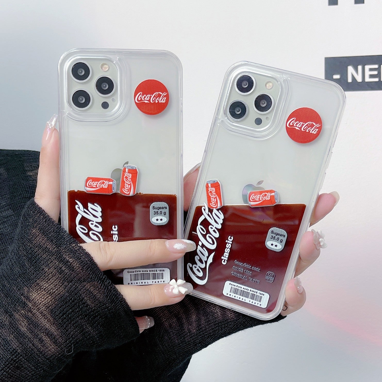 Coca-Cola liquid flowing personalized iPhone case