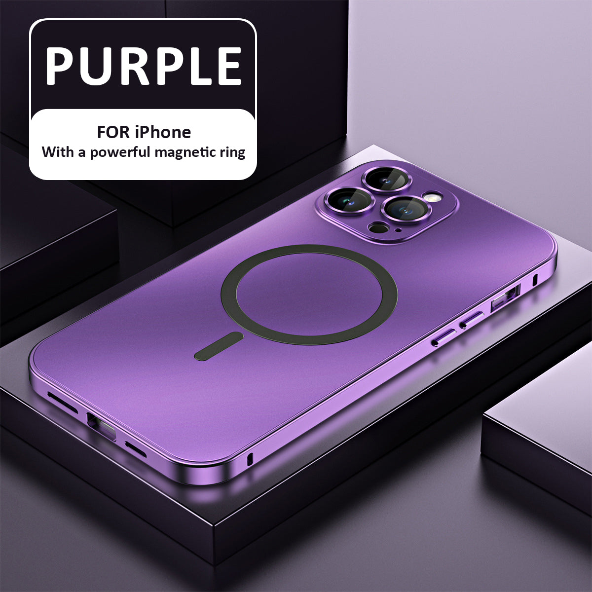 Multi-color titanium alloy series magnetic metal frame mobile phone case