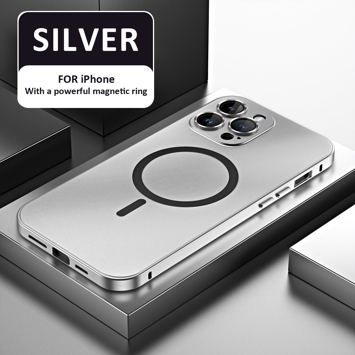 Multi-color titanium alloy series magnetic metal frame mobile phone case