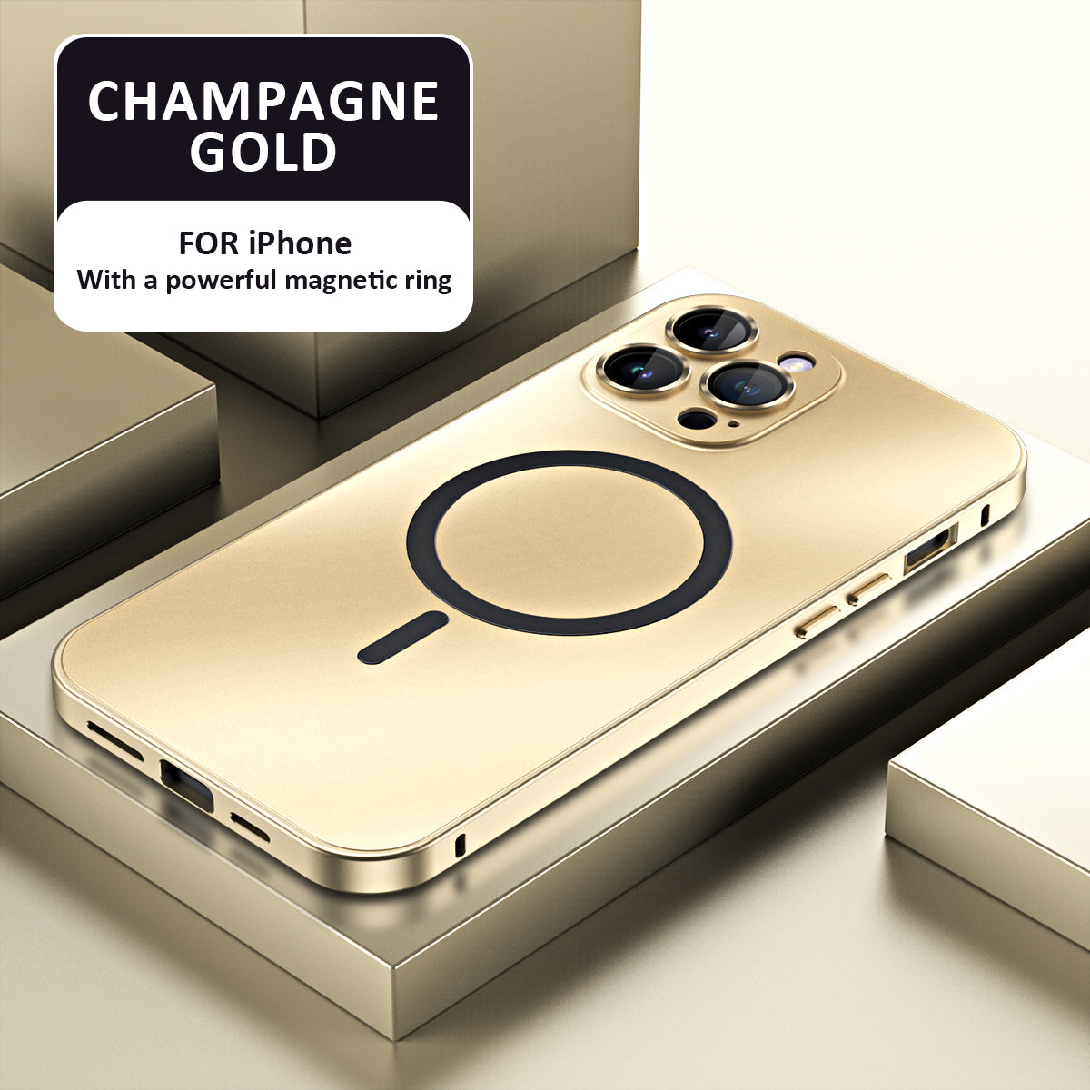 Multi-color titanium alloy series magnetic metal frame mobile phone case